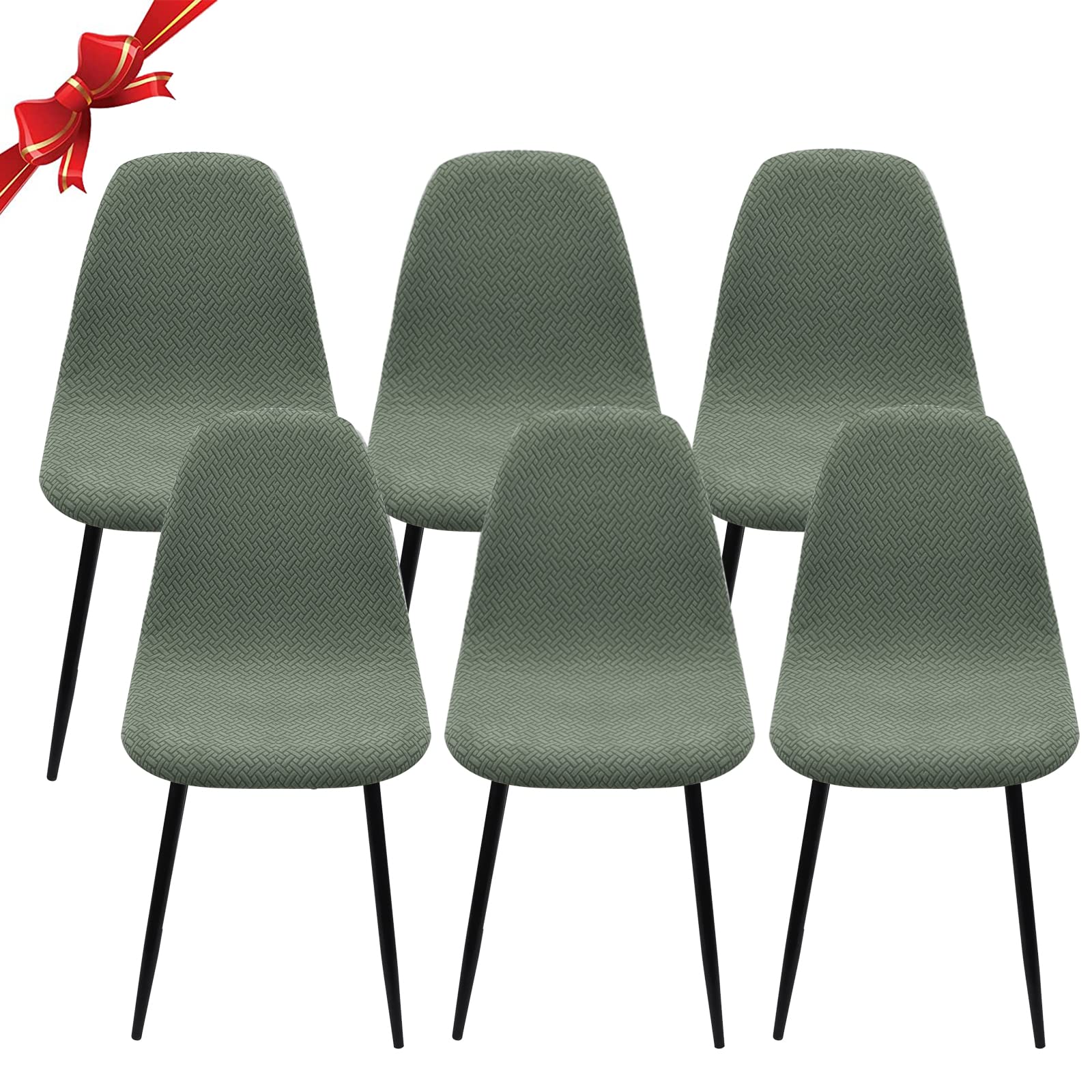 Jaotto Coprisedia Elasticizzati con Schienale 6 Pezzi,Fodere Coprisedia con Schienale Tondo Sala da Pranzo Jacquard Diagonale,Coprisedia Ufficio Universali Lavabili,Vestisedia per Casa Cucina,Turchese