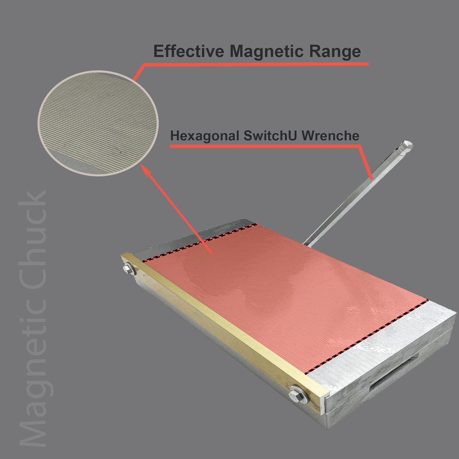 INTSUPERMAI Magnetic Chuck Fine Pole Permanent Magnetic Chuck Powerful Rectangular Chuck for Grinding Machine Lathe Magnets (6X12 Inch)