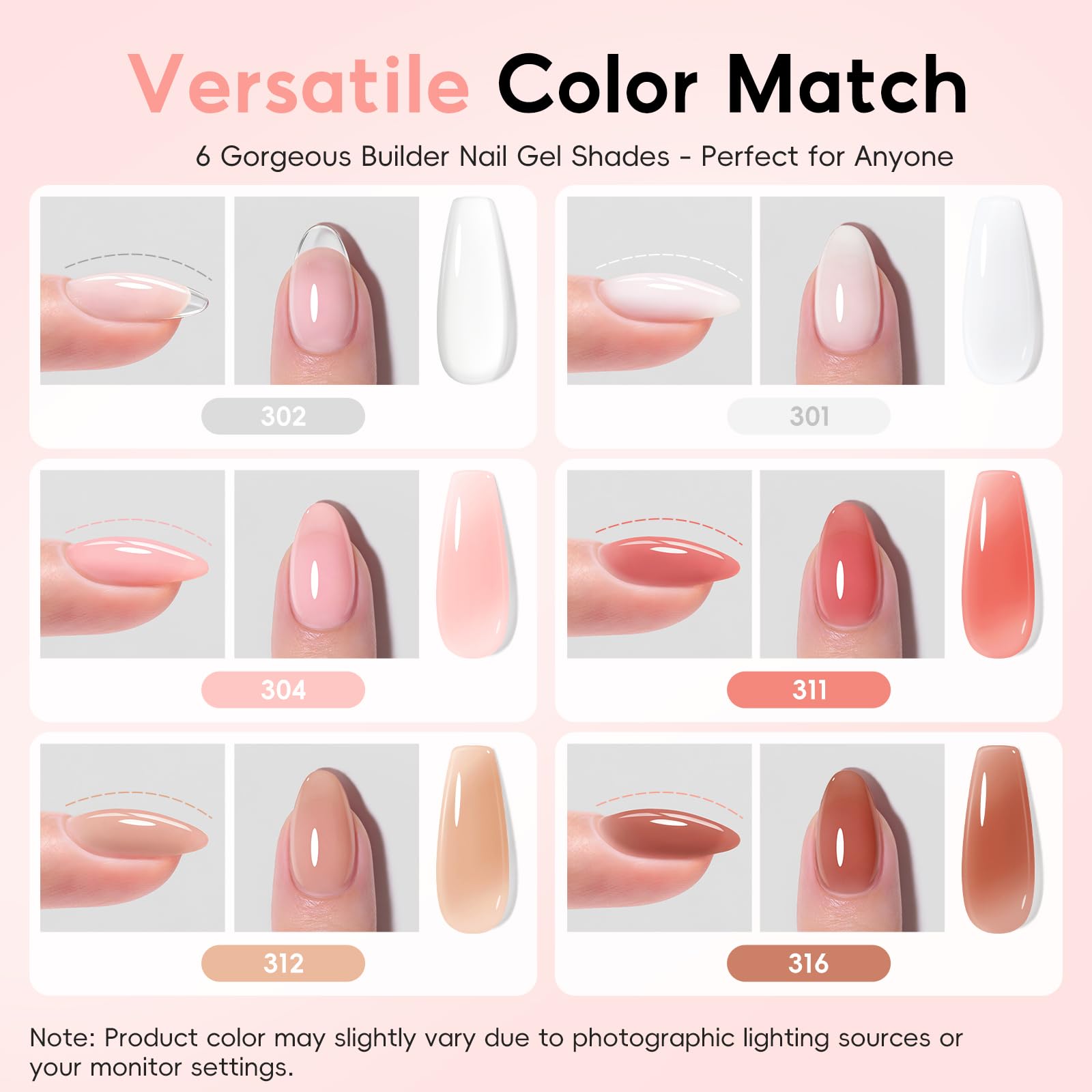 PEACECOLOR Builder Uñas Gel 10ML, Gel Constructor Uñas Claro Rosa Blanco Lechoso Esmaltes Semipermanentes para Uñas Extensión Reconstrucción Decoración Principiantes y Profesionales — view 7