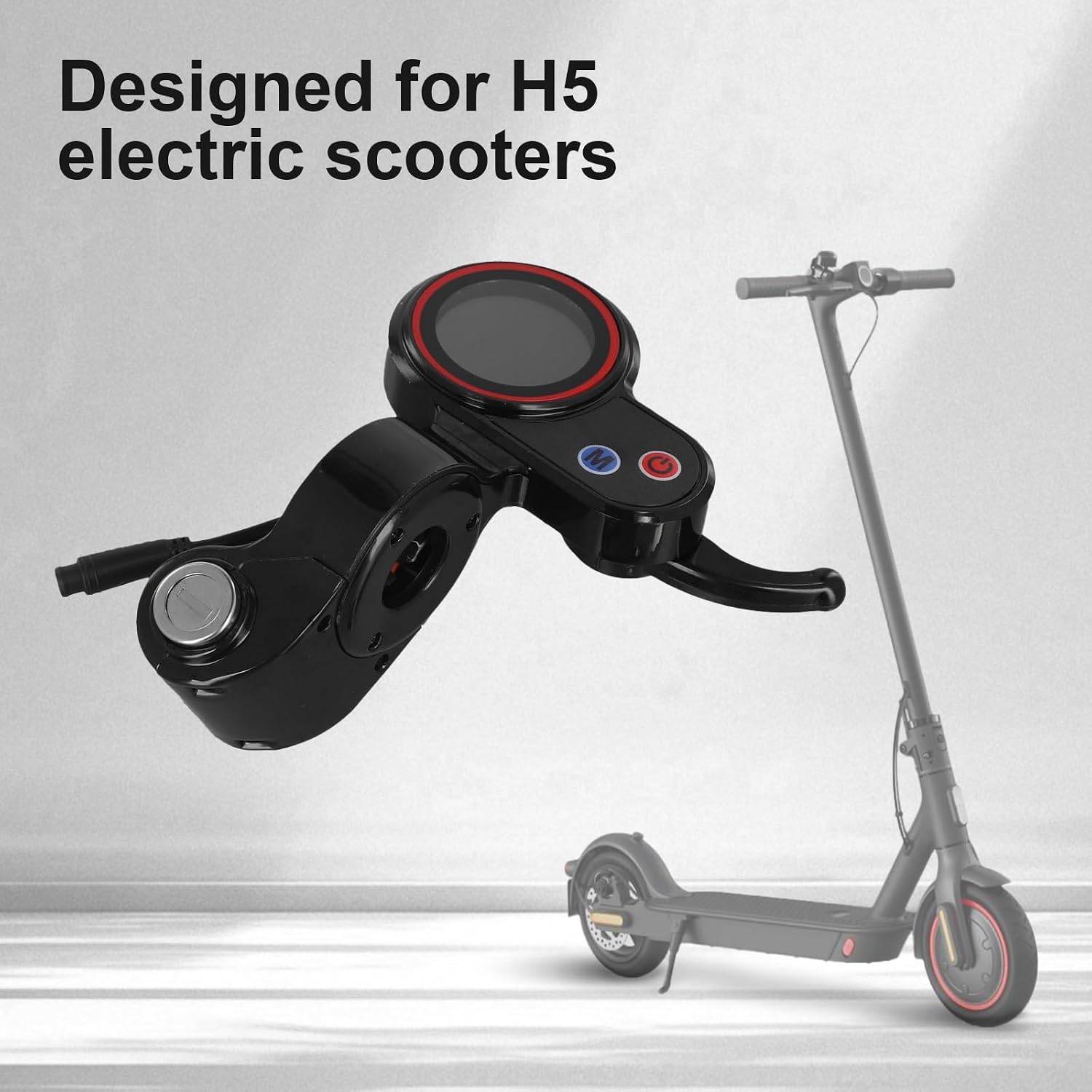Electric Scooter LCD Display Dashboard Kickscooter LCD Display Panel for H5 Electric Thumb Throttle 6-Pin Speed Controller Accessories with Lock for Scooter
