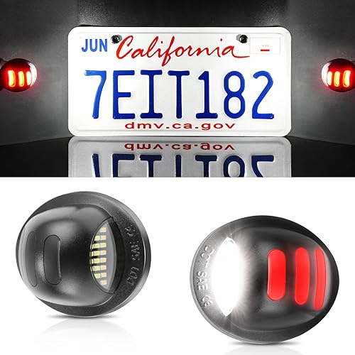 LivTee Luz de Matrícula, 2 Piezas Conjunto de Luz LED para Matrícula, Luces de Etiqueta para Matrícula, Compatible con Ford F150 F250 F350, Blanco