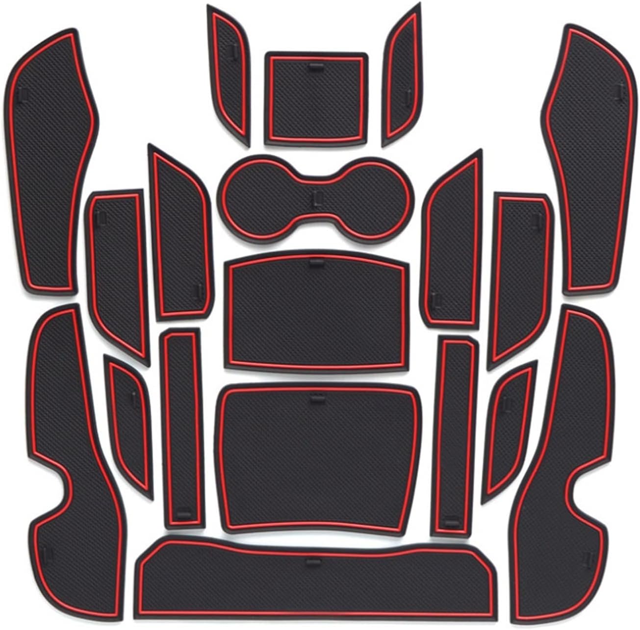 Car Interior Dcoration Mat For C&hangan CS15 2016-2019 Gate Slot Pad Interior Door Groove Mat Non-slip Dust Mat (Color : Red)
