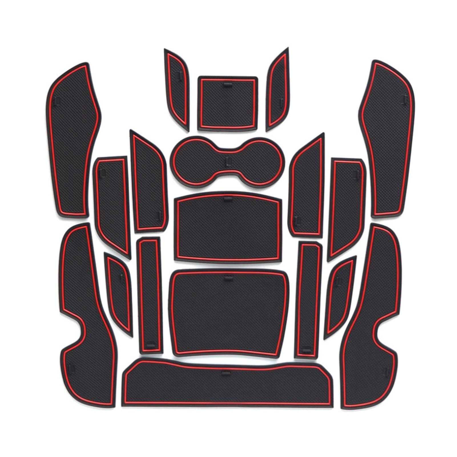 Car Interior Dcoration Mat For C&hangan CS15 2016-2019 Gate Slot Pad Interior Door Groove Mat Non-slip Dust Mat (Color : Red)