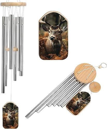 Miniatura 19 de Campanillas de viento de aluminio de 20.5 pulgadas para exteriores, diseño de rey dragón en fuego, campanillas de viento con 6 tubos de aluminio