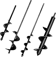 Vista 12 de Broca de taladro para plantar de 4 x 42 cm, broca en espiral de jardín, broca pesada para bulbos, excavadora de agujeros de poste para taladro