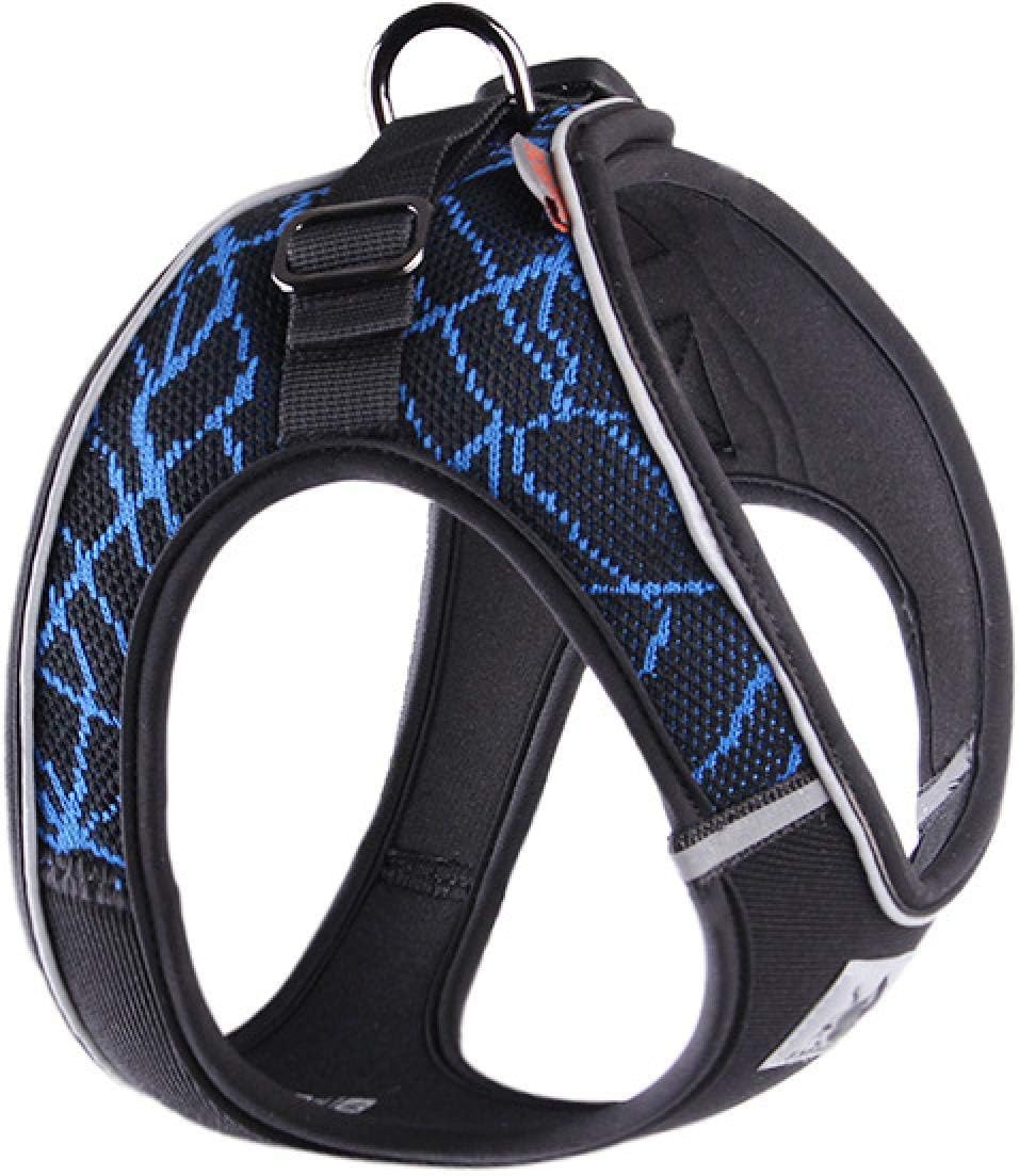 Puppy Cat Harness Leash Without Pull Dog Harness Adjustable Reflective Pet Collar Dog Walking Mesh Vest Suitable for Small and Medium-sized Dogs MChest ( 50-58cm ) Blue