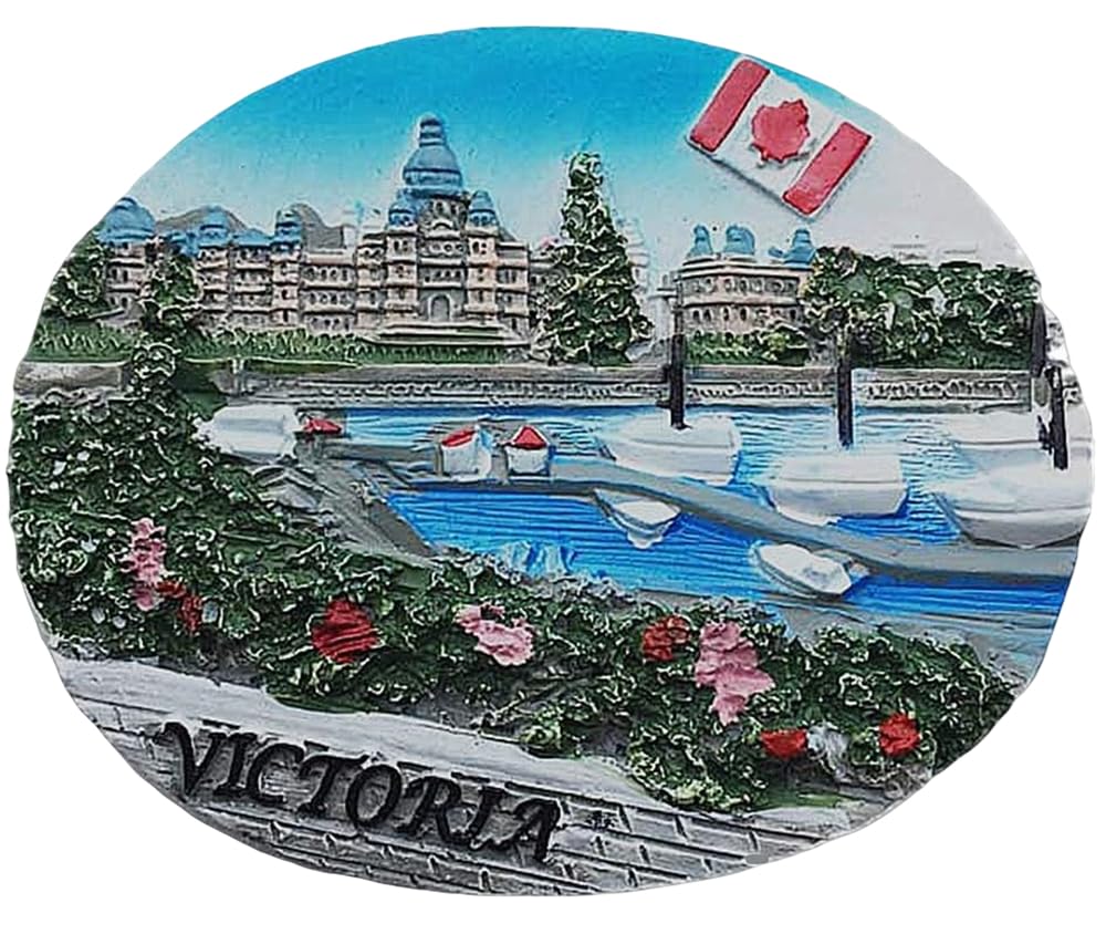 Muyu Magnet Victoria Canada 3D Fridge Magnet,Home & Kitchen Decoration Magnetic Sticker Refrigerator Magnet Souvenir Gif(Oval)