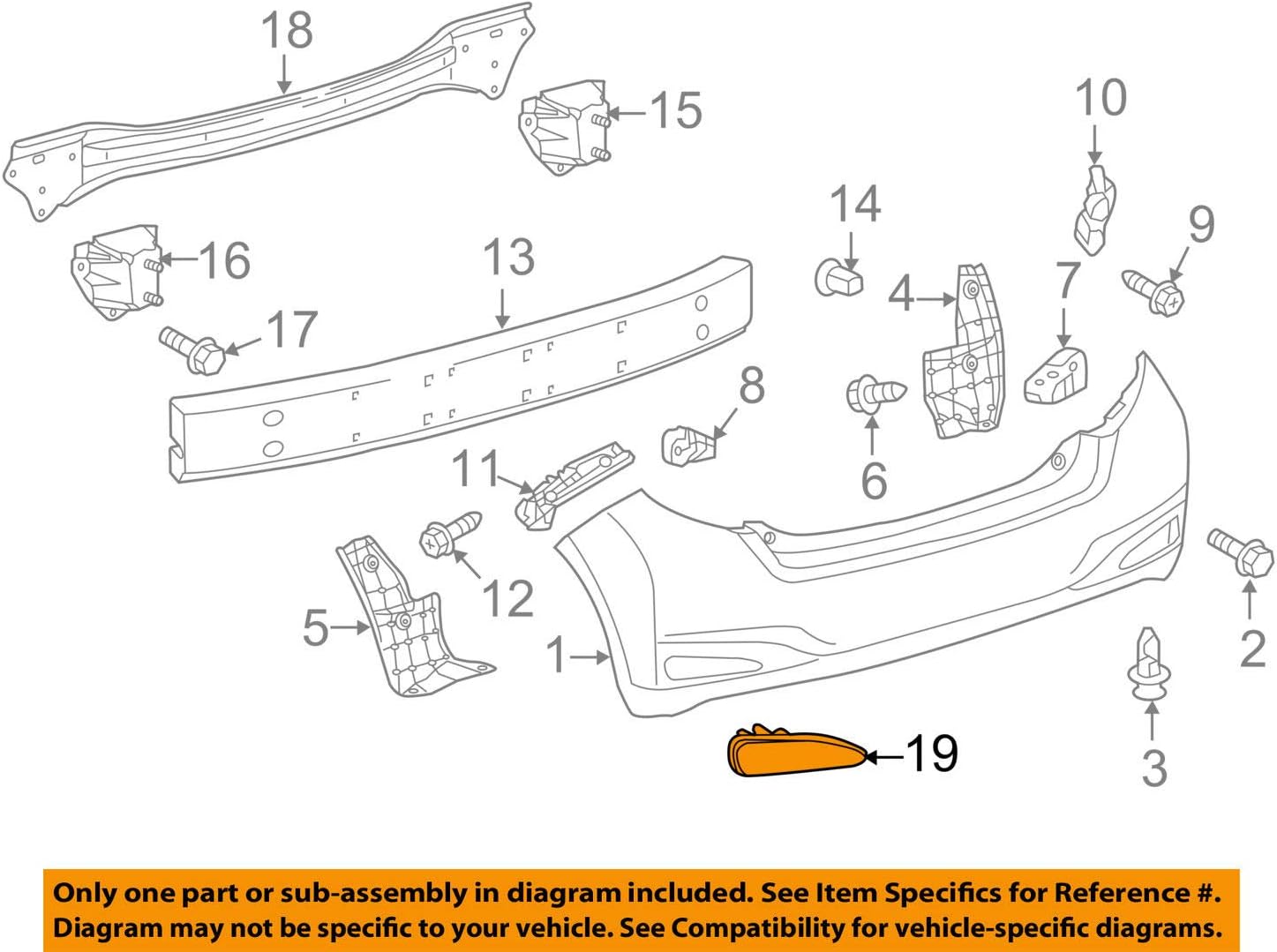 Toyota 52164-52100 Reflector Assembly
