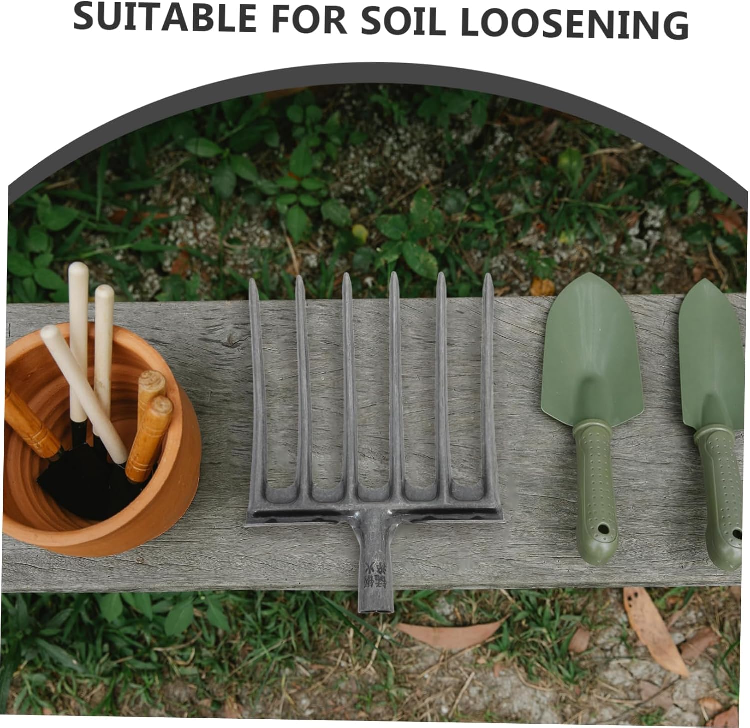 Stall Forks for Manure Heavy Duty 5/6 Tooth Handle Replacement Bedding Fork Rake for Horse Manure