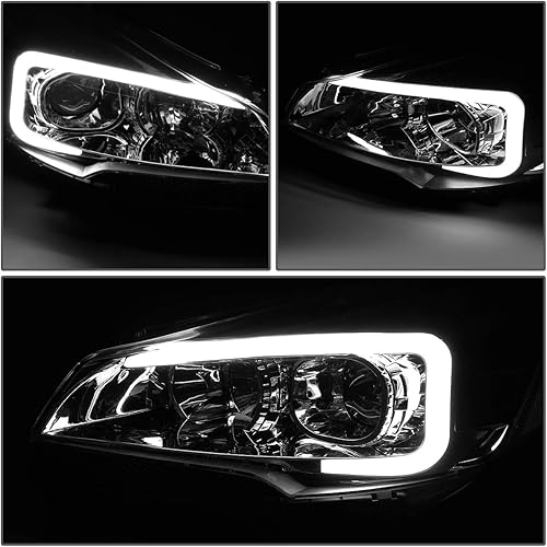 Miniatura 3 de DNA MOTORING Par de faros delanteros 3D LED con proyector compatible con Ford Escape 2013-2016, ahumadotransparente, HL-3D-FESC13-SM-CL1