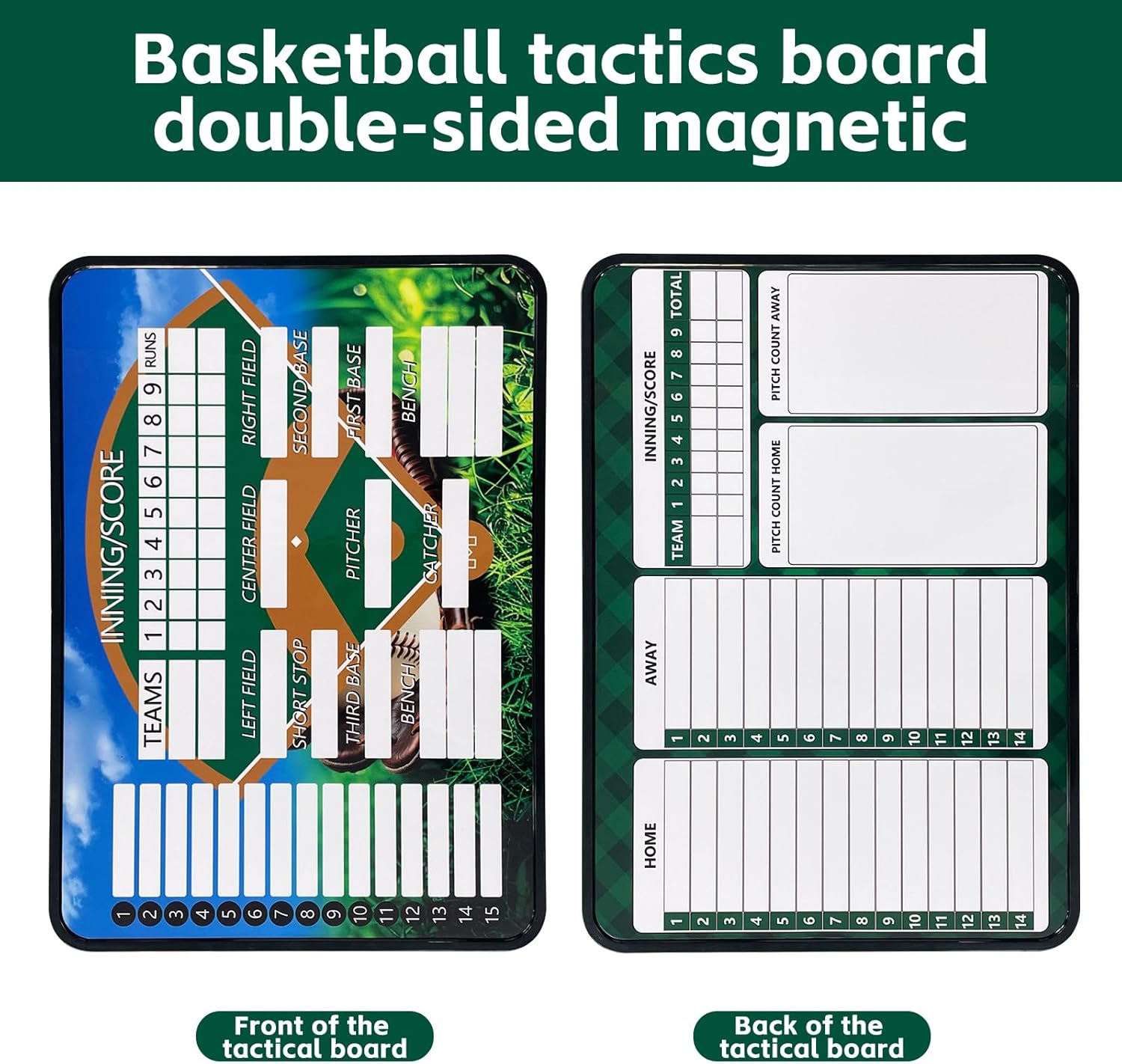 JIANNA Portable Baseball Coach Board Set with Detachable Controller | All-in-One Handheld Double-Sided Tactics & Scoreboard, Anti-Scratch HD