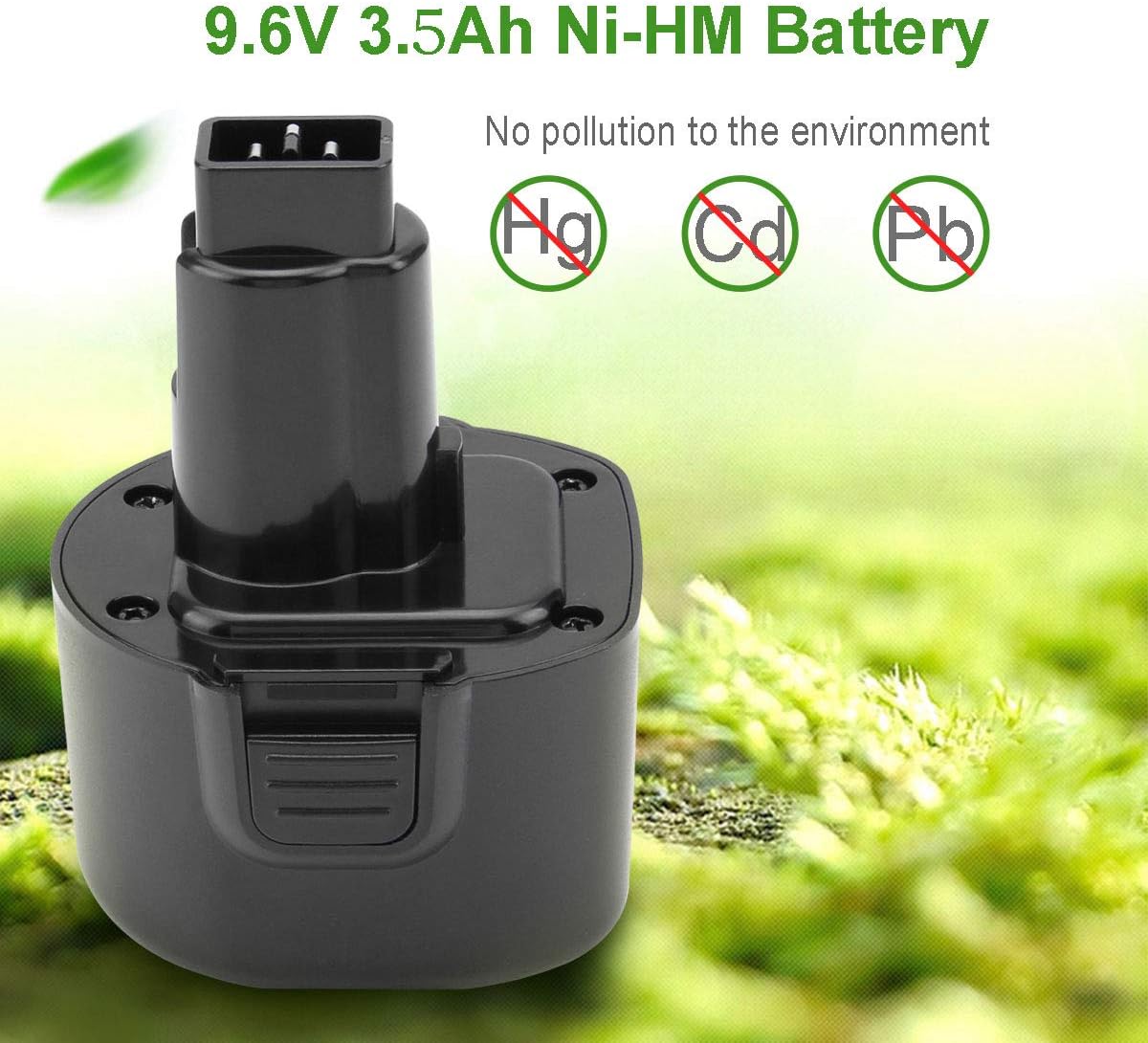 CREABEST 9.6 Volts 3500mAh Ni-MH Replacement Battery for DEWALT DW9062 DW9052 DW9061 DE9061 DE9062 DE9036 DW9036 DC750KA DC855KA DW050 DW050K DW902 Black and Decker PS120