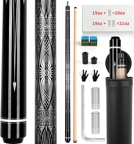 Miniatura 14 de IIQ Pool Cues Stick, Pool Cue Stick Sets of 4/3/1 Cue Sticks 58 inch Pool Cues Adult Canadian Maple Wood Billiard Stick 1 pieza 21oz,4 colores,4