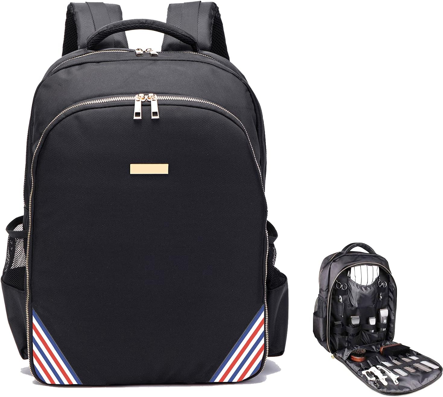 Barber Bookbag for Clippers and Supplies Hairstylist Bag for Tools Barber Backpack Hairdresser Bag with PU Decoration