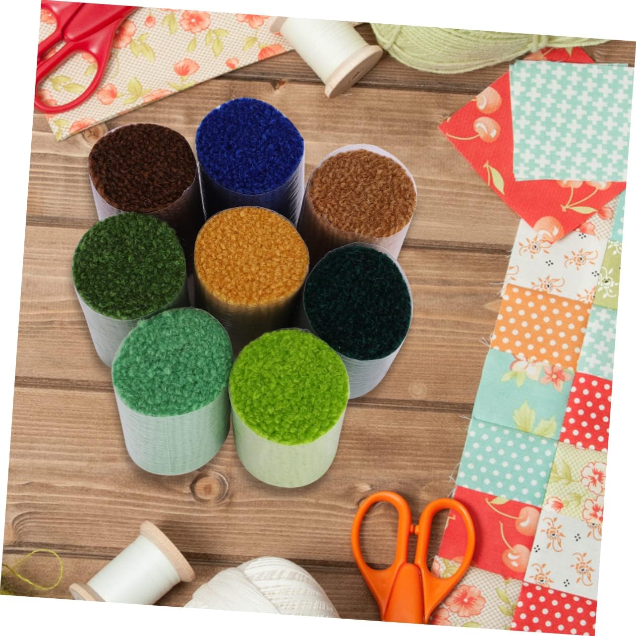 Woolen Yarn,18pcs Cross Stitch Carpet Embroidery Plush Thread Crafts for Adults Woolen Cotton Yarn (Color : Blue Green Coffee, Size : 5.5X4cm)