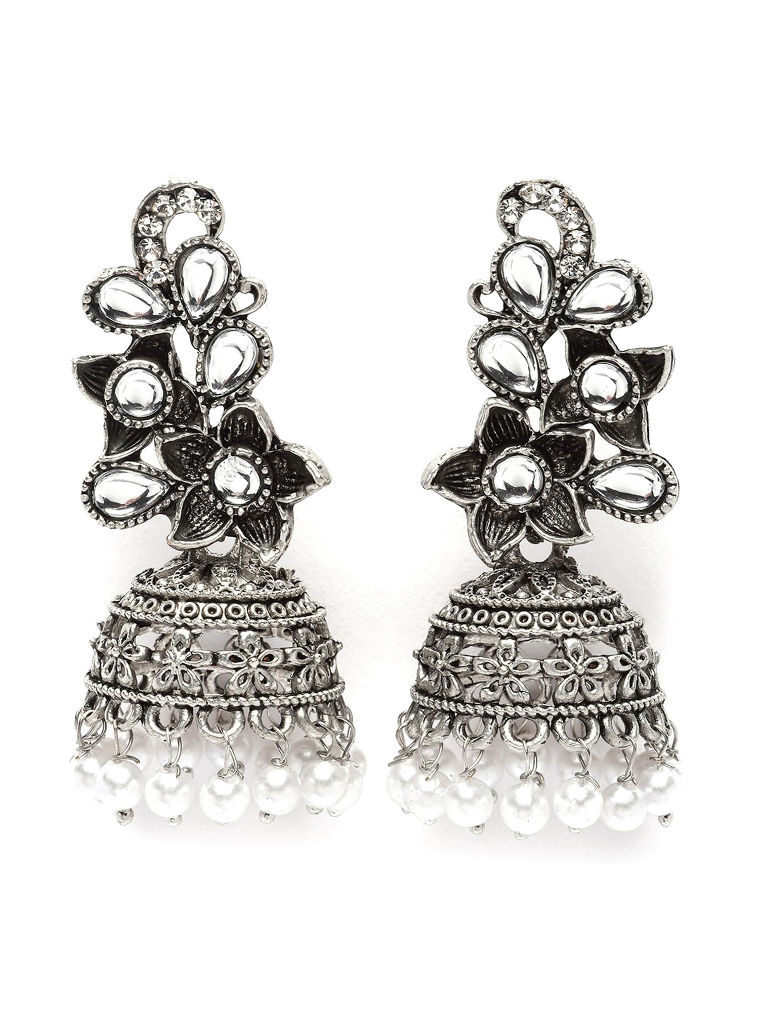 See full amazon price history chart for Karatcart Oxidised Silver Floral Dangler Earrings for Women Karatcart Oxidised Silver Floral Dangler Earrings for Women (B0CJVBJBDG) Amazon Price History, Amazon Price Tracker