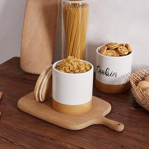 Miniatura 5 de LEETOYI Tarro de cerámica para almacenamiento de alimentos con tapa de sello, recipientes de cocina para encimera, servir para café molido, té,