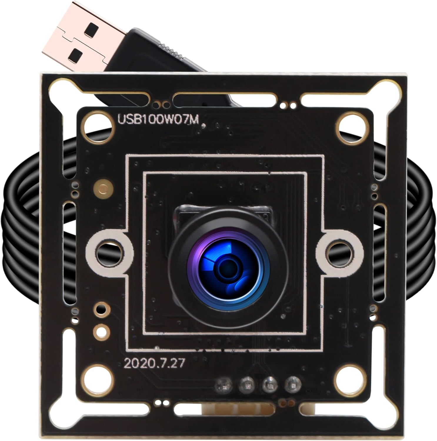 ELP USB Camera Module Super Mini 720p Wide Angle with 100degree M7 Lens Megapixel HD OV9712 Embedded Webcam Board for Computer USB2.0 UVC Video PC Opencv Camera Module,with 3.3ft/1m Cable for Laptop