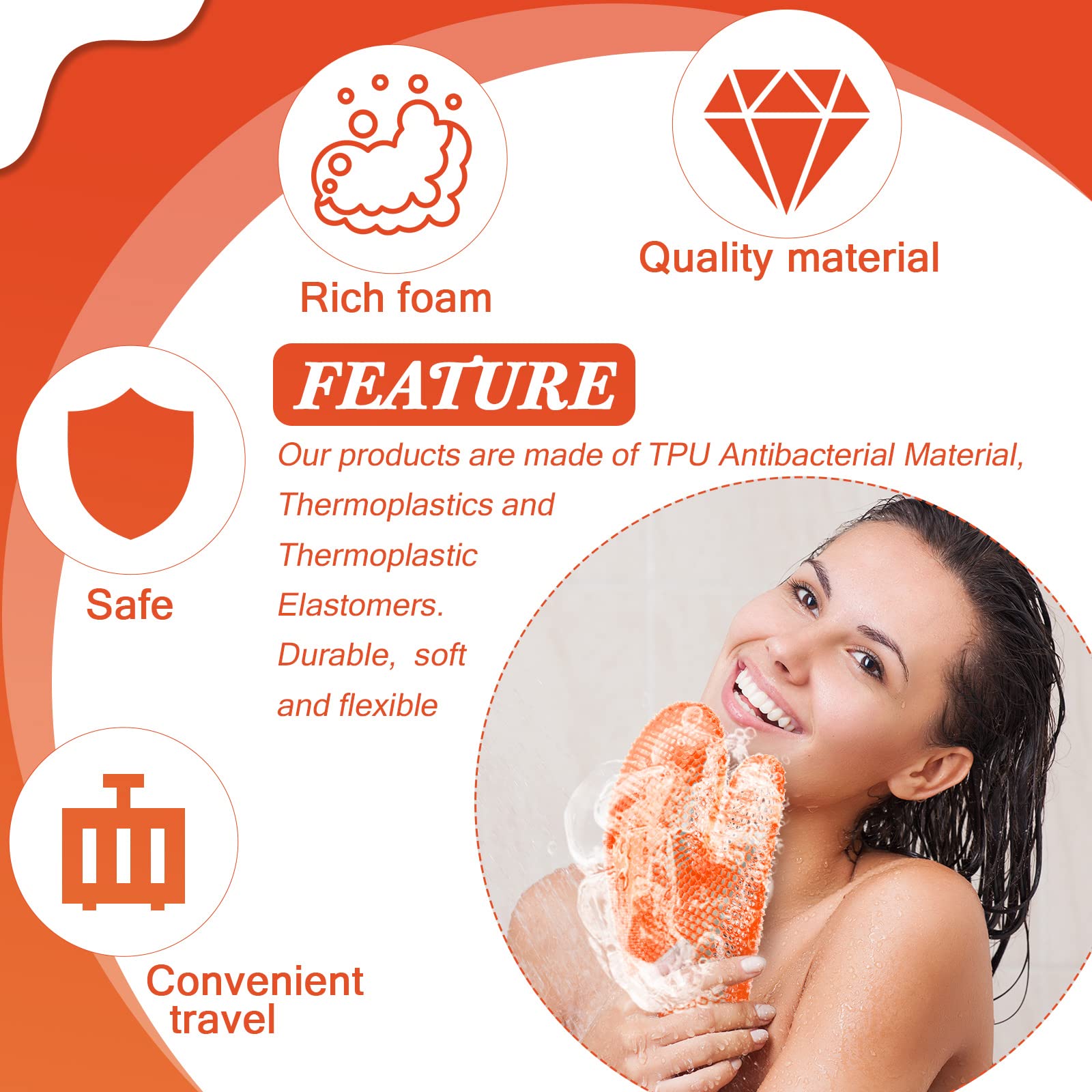 Karenhi Set esfoliante a nido d'ape, per viso e corpo, include guanto da bagno esfoliante a nido d'ape per doccia corpo, spugna esfoliante per il viso, asciugatura rapida (arancione)