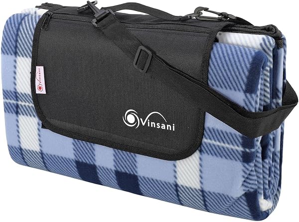Vinsani Foldable Picnic Blanket 220 x 200 cm - Anti-Slip, Durable Waterproof & Sand Proof Outdoor Rug Mat for Camping, Beach, Hiking, Park & Garden, Easy to Carry, Machine Washable | Checkered - 1