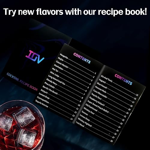 Miniatura 7 de IOV Juego de coctelera, coctelera de Martini de 24 onzas con colador incorporado, kit de herramientas de barra con folleto de recetas, coctelera