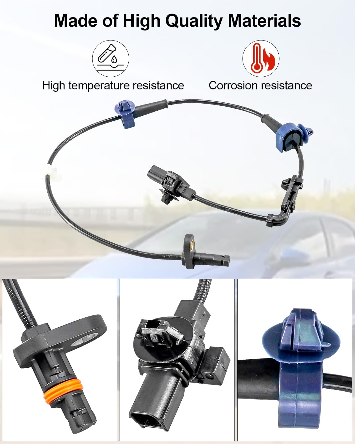 ABS Wheel Speed Sensor Set Fit for Honda Civic 1.5L 1.8L 2.4L 2012 2013 2014 2015 Replace 57450-TR3-A02 57455-TR3-A02 57475-TR0-013 57470-TR0-013, Front Rear Left Right