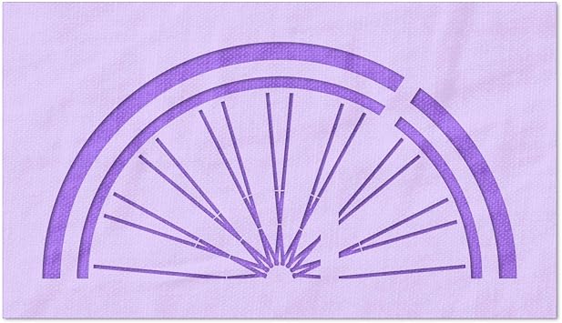 Stencil Stop Half Bike Tire and Spokes Stencil - Reusable for DIY Projects, Painting, Drawing, Crafts - 14 Mil Mylar Plastic 6 x 3 inches