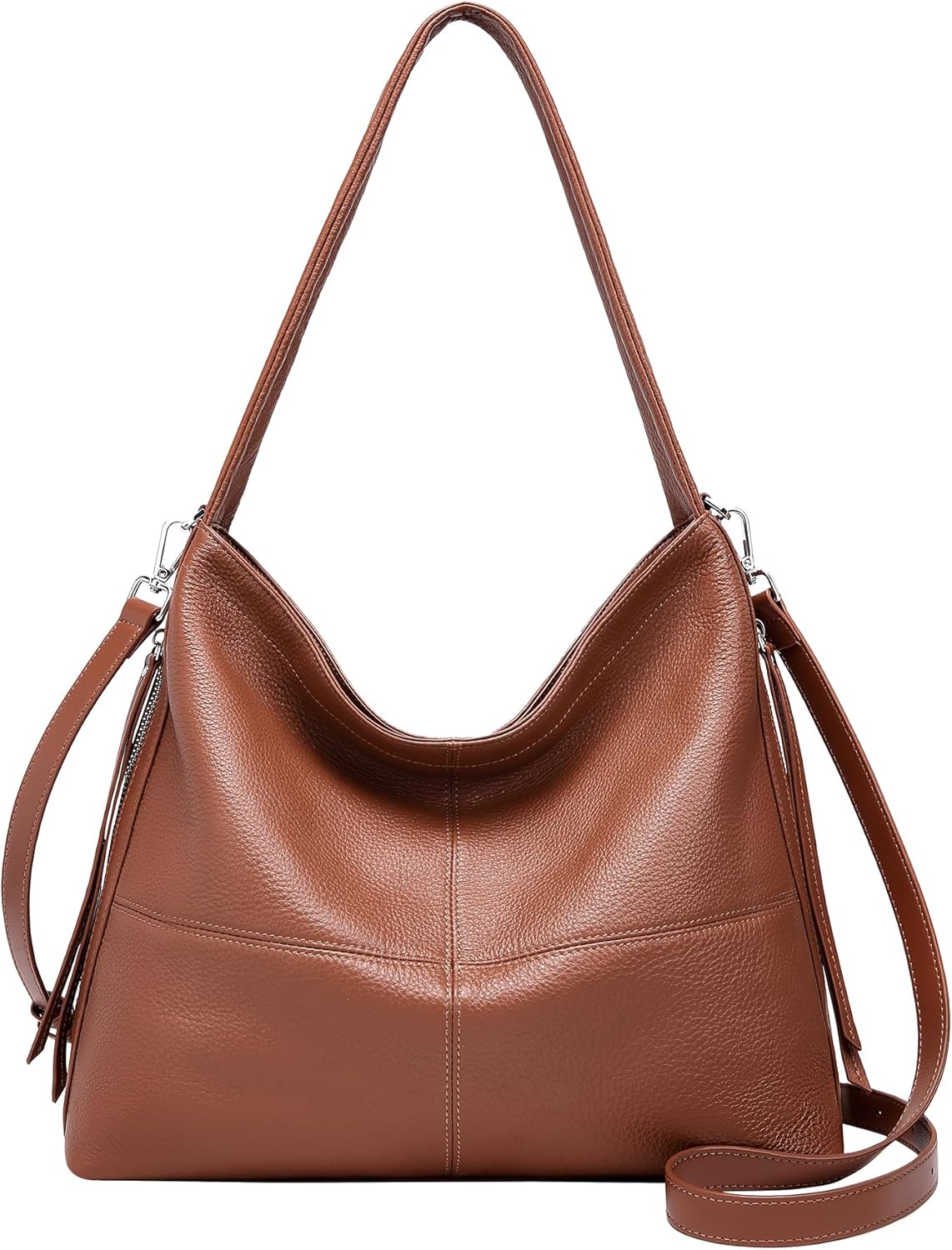 Genuine Leather Hobo Bags for Women Crossbody Purses Work Tote Bag Designer Shoulder Handbags with 2 Straps