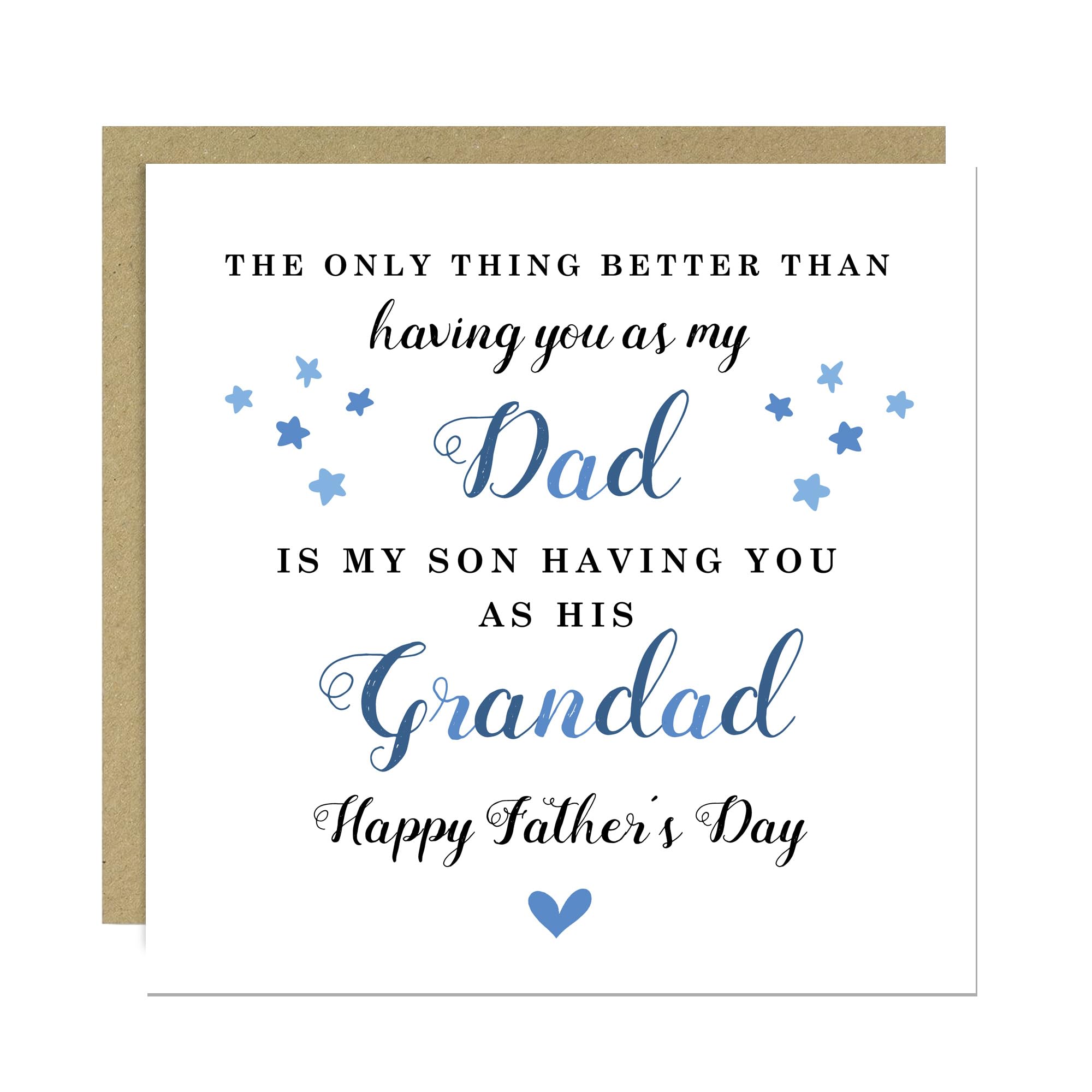 RED OCEAN Fathers Day Card For Dad and Grandad Happy Father's Day Card For Him From Daughter or Son 145x145mm Father's Cards