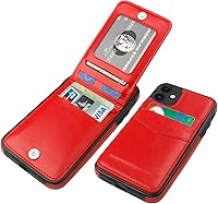 Vista 15 de KIHUWEY Funda compatible con iPhone 11 con soporte para tarjeta de crédito, cierre magnético de cuero de alta calidad, resistente funda protectora