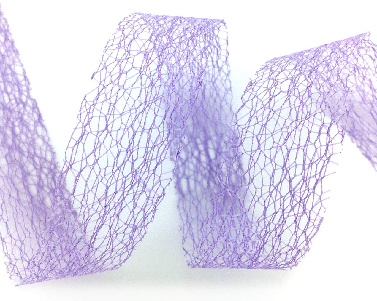 finemark 20 m x 38 mm Mesh Ribbon LEA Lilac (82) Floristry Ribbon Gift Ribbon Decorative Grid Decorative Floristry Ribbon for Crafts Decorating without Wire