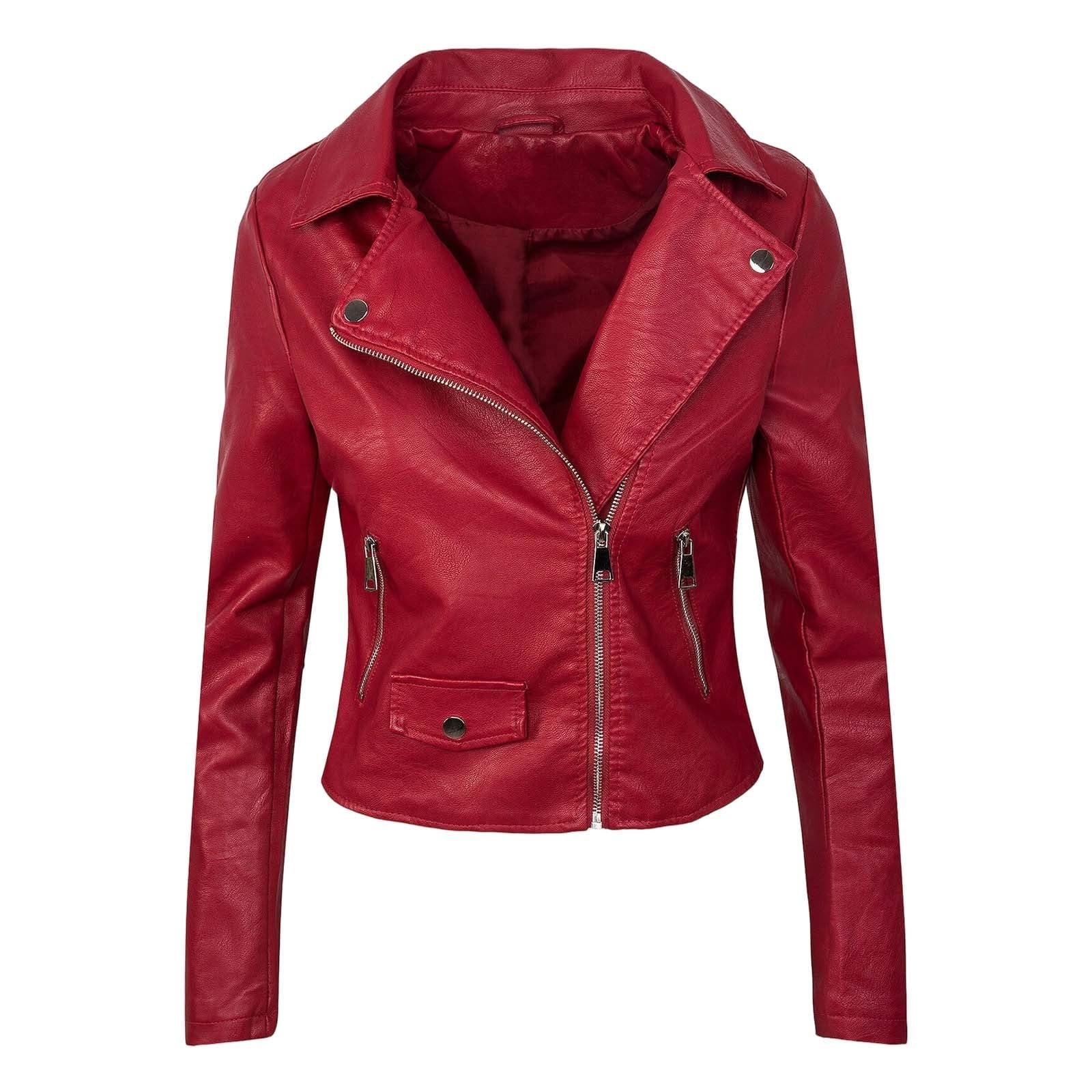Veste en Cuir Femme Mi Saison Manteau Legere Jacket Grande Taille Chic Bombers Entre Vêtement Demi Courte Blouson Vêtements Légère Perfecto Été Printemps