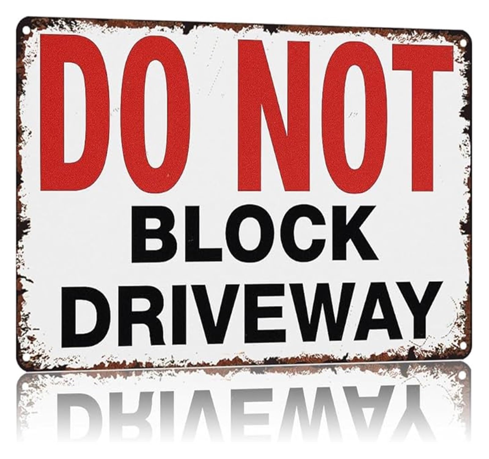 NWPNLXEA Humorous No Parking In Driveway Sign Aluminum Metal Sign for Garage Door 8 X 12 in