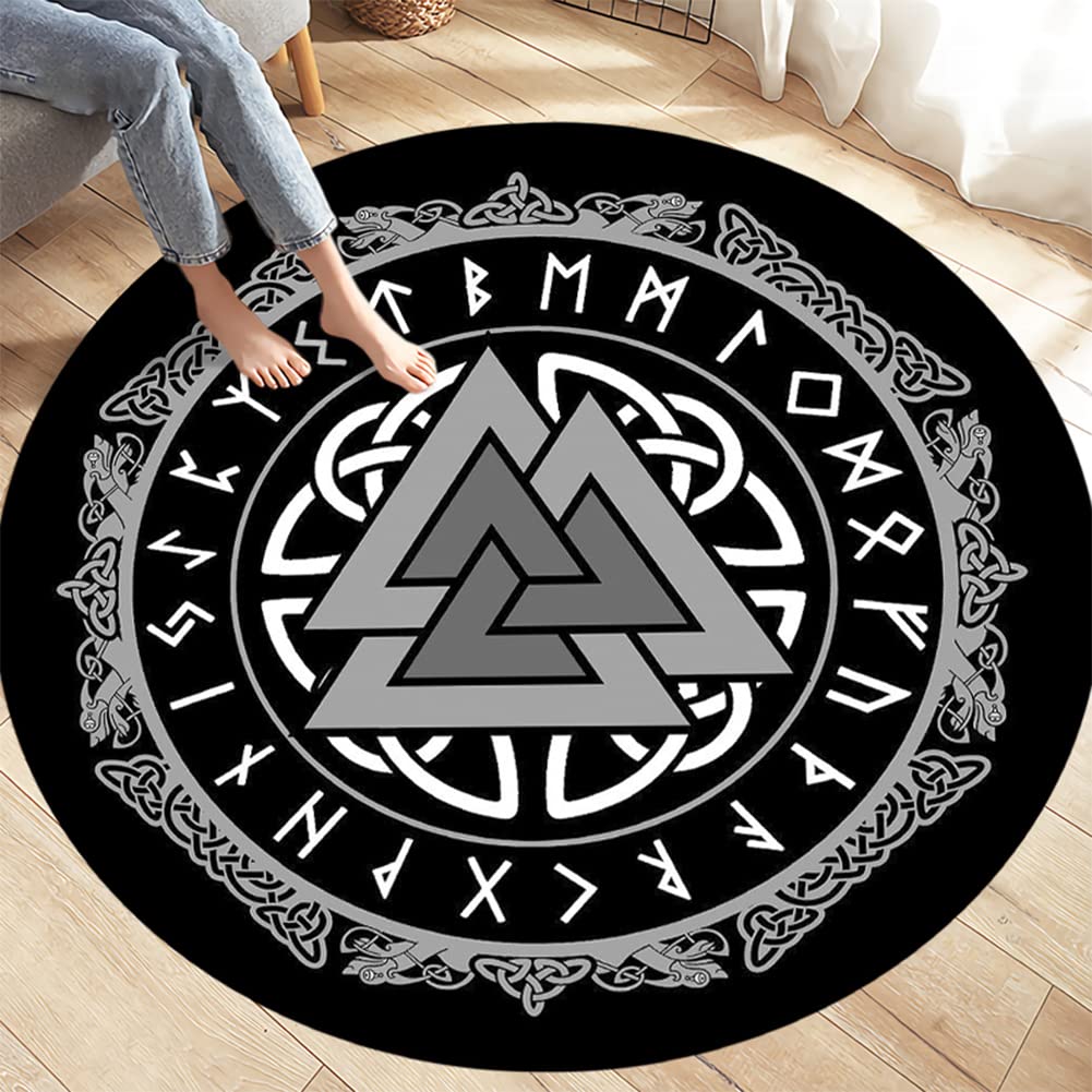 Tapis de zone circulaire lavable en flanelle pour un salon propre, sécurisé et sans glissade
