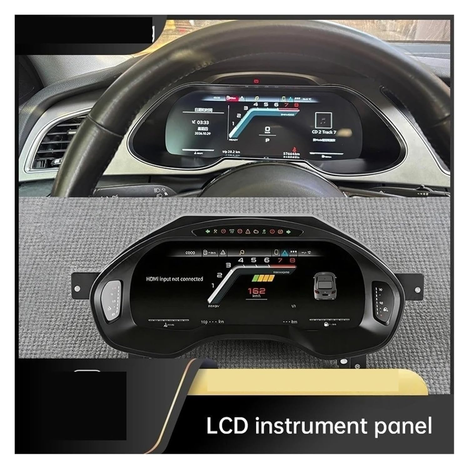 12.3" HD IPS LCD Cluster Compatible for Audi A6/A7 C7 4G 2013-2018 - OEM Plug&Play No Coding Multi-Language Navi Night+ Car Electronics(with HDMI)