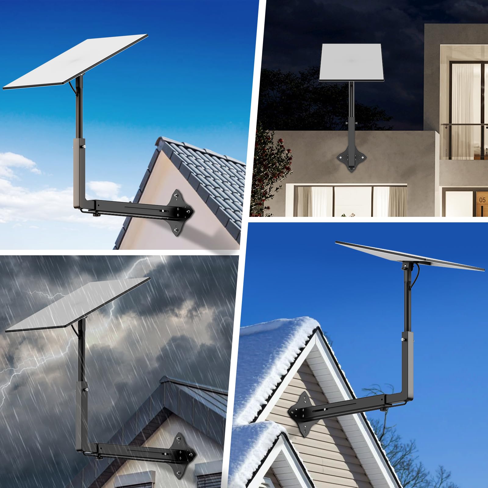 Verlängerte Starlink Halterung für Gen 3/Standard 4X/4 , 55-80CM Verstellbare Starlink Standard Gen 3 Halterung Lang Wandhalterung mit Rohradapter für V4 Antenne