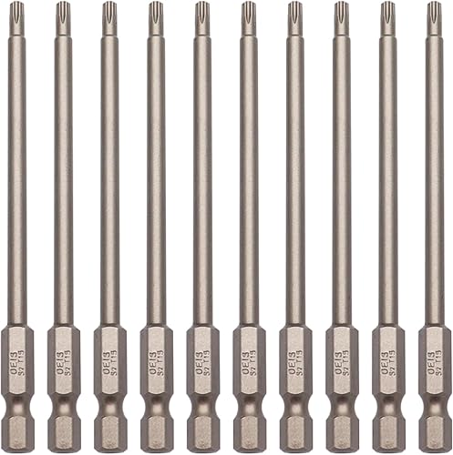 Brocas Torx de seguridad T15 a prueba de manipulaciones, 3.937 in, 4 pulgadas, vástago hexagonal magnético para destornillador eléctrico,