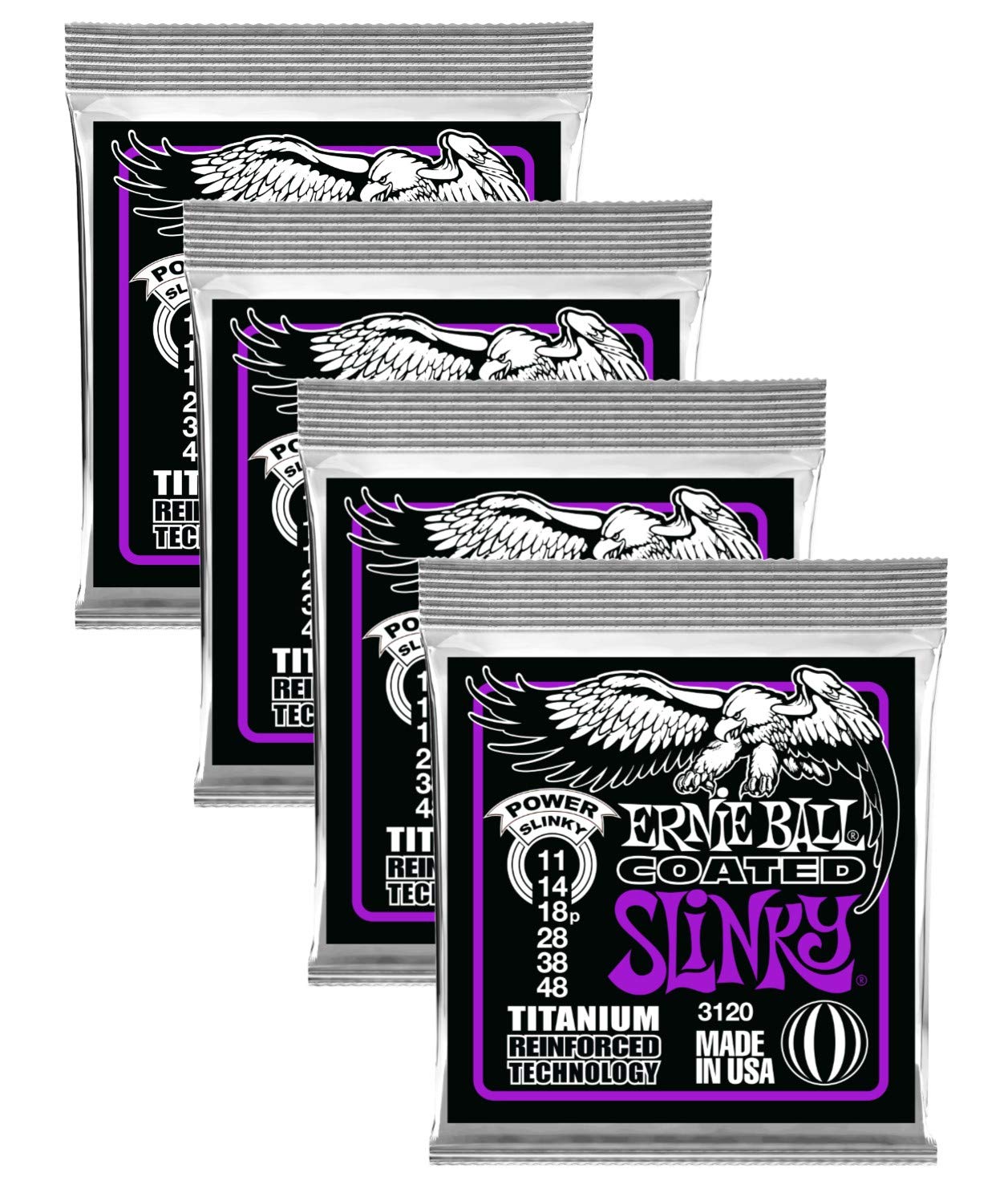 Amazon.com: Ernie Ball 3120 Coated Titanium Power Slinky Electric