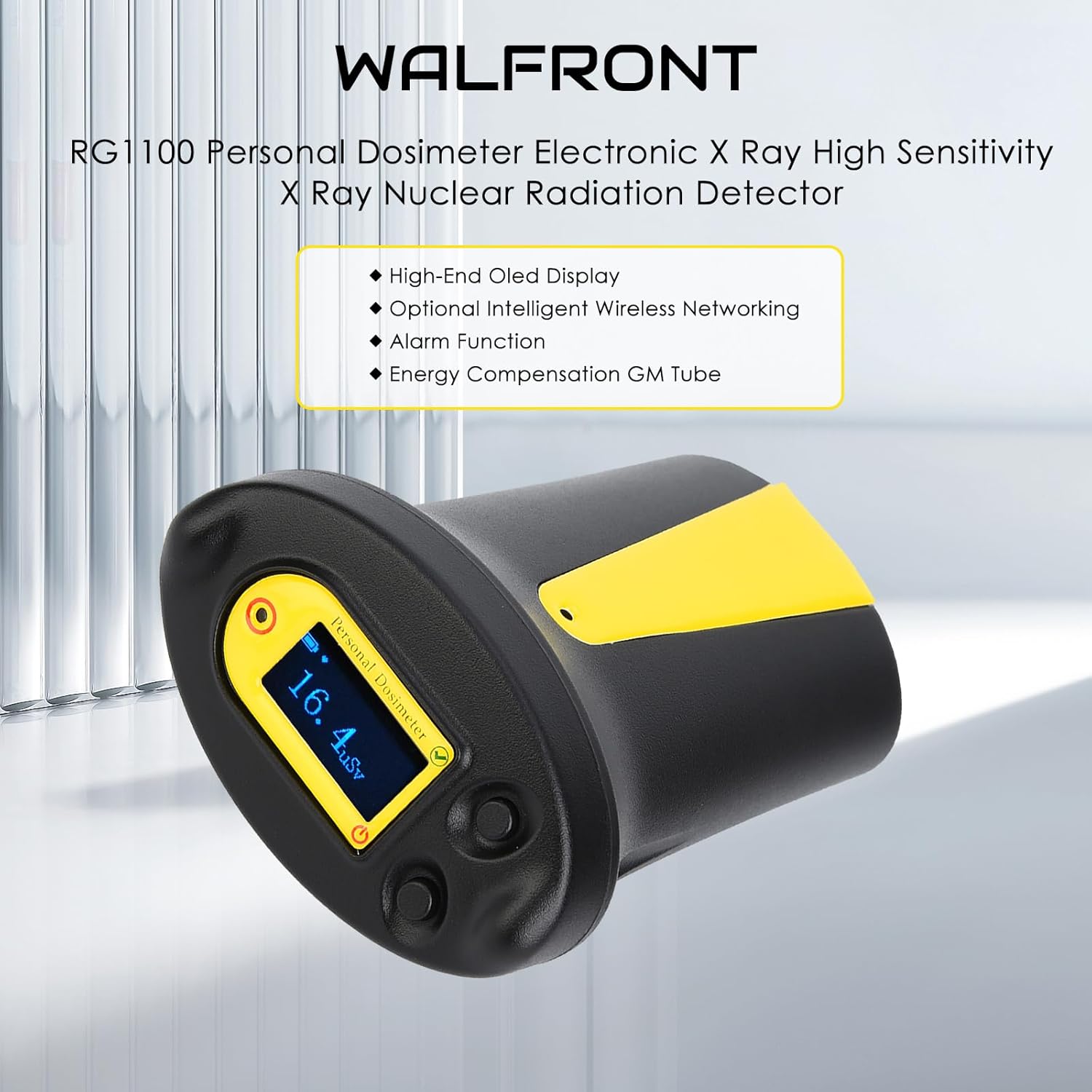 RG1100 Dosimeter Electronic X Ray High Sensitivity Nuclear Radiation Detector Nuclear Radiation Detector Portable Dose Alarm Dosimeter Device with Instruction 0.10uSv/h to 10mSv/h