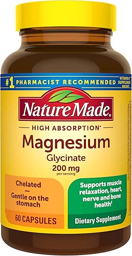 Nature Made Magnesium Glycinate 200 mg per Serving, Magnesium Supplement