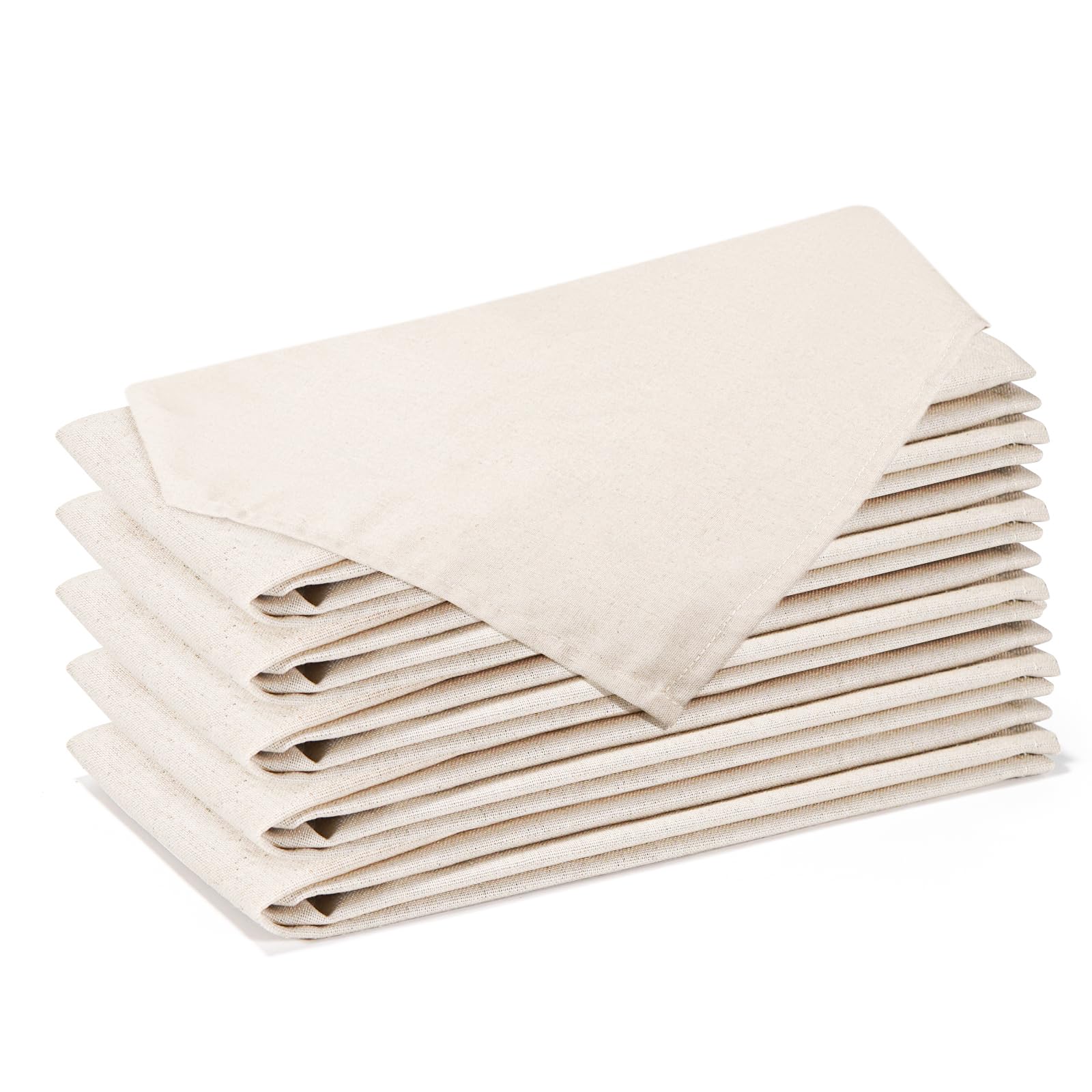 6 servilletas de lino y algodón, 42 x 42 cm, servilletas de gasa reutilizables para fiestas, bodas, hogar, despedidas de soltera, decoración de mesa, color beige