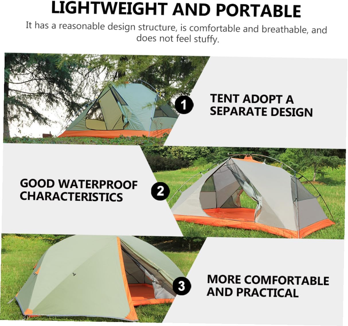 Double-Layer Double Tent Waterproof Shelter with Aluminum Poles Windproof Outdoor Camping Tent for Two People for Hiking and Backpacking