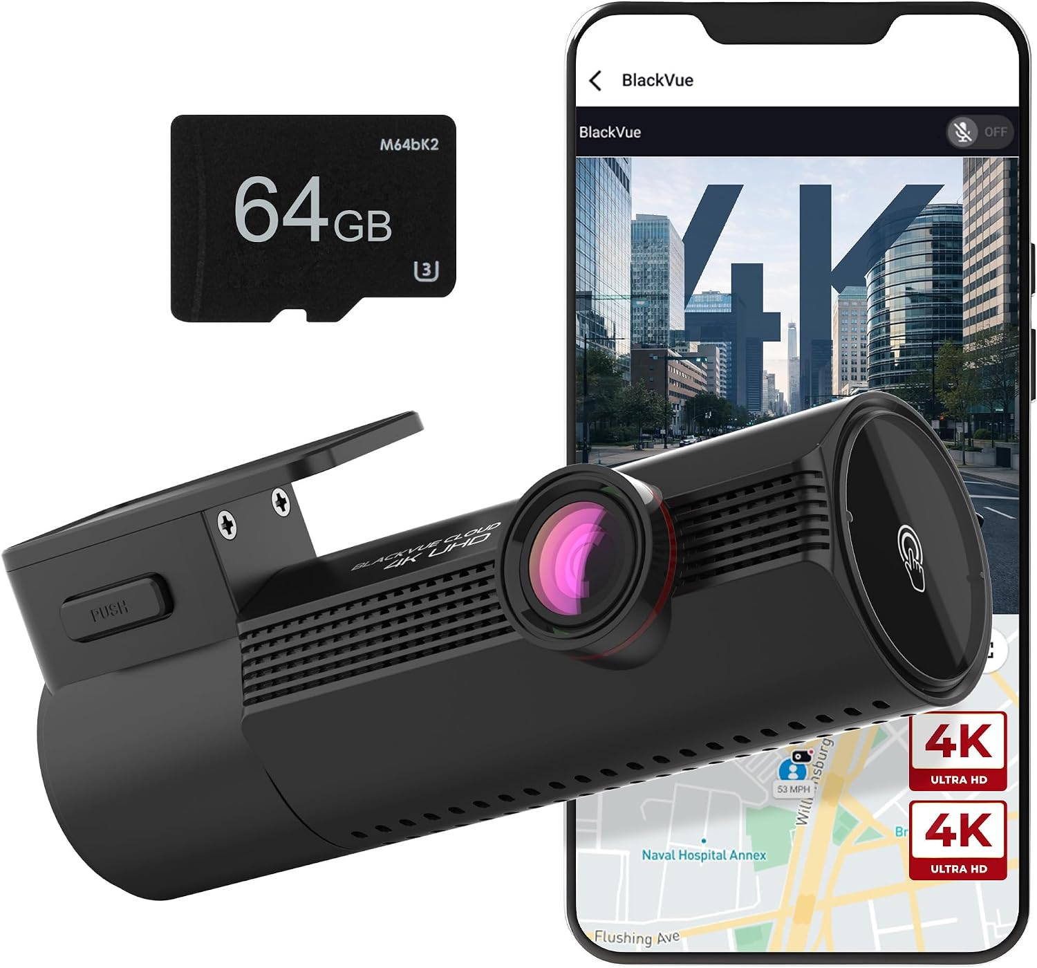 BlackVue Elite 10, 4K Car Dash Cam Front, HDR, STARVIS 2, Free 64GB Card