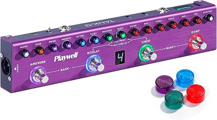 Playwell Multi Effects Guitar Pedal TANK-G,Digital Electric Guitar Effector with 36 Editable Presets,Chorus,Delay,Reverb,MOD,IR Loading,Recording,Tuner,Built-in battery,BT connection-Wow! eBook
