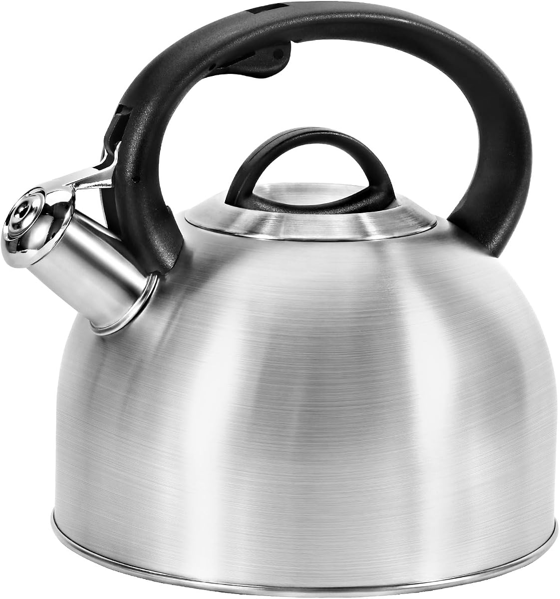 Teteras con silbido para estufa, teteras de acero inoxidable 304 con mango anticalor, tetera de 3,1 cuartos/3 l para agua hirviendo, café o leche