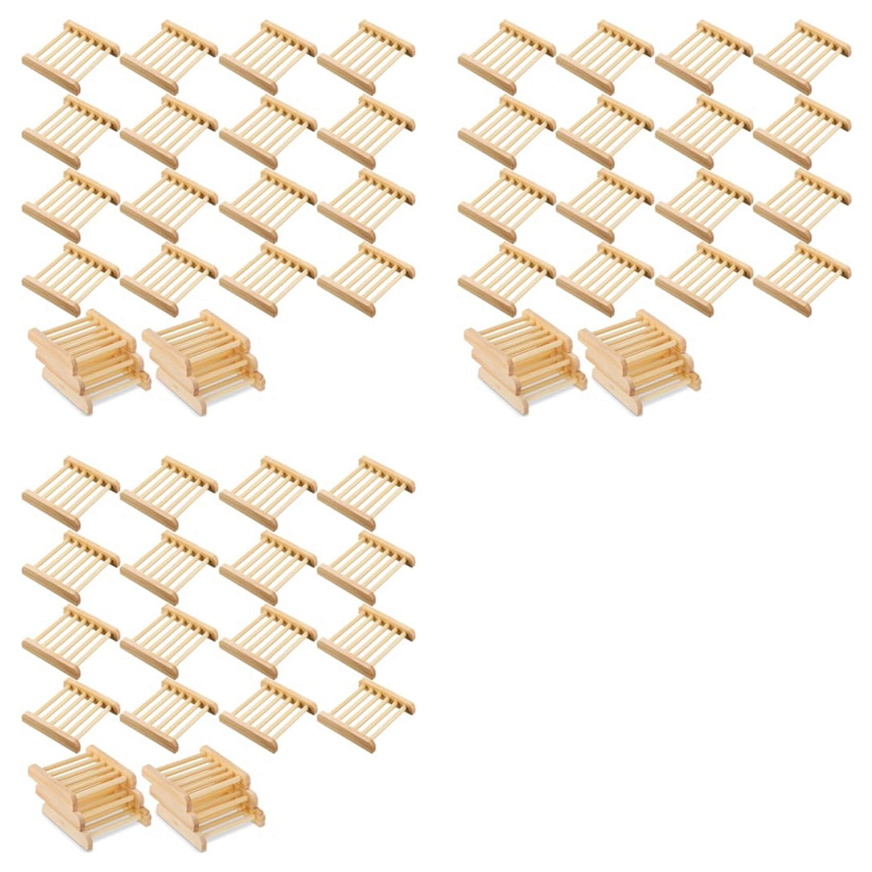 Hndhbfgrt 75Pcs Bamboo Wood Soap Dish Soap Rack Simple Wooden Soap Dish and Soap Drying Rack for Drying Bathroom and Kitchen Items