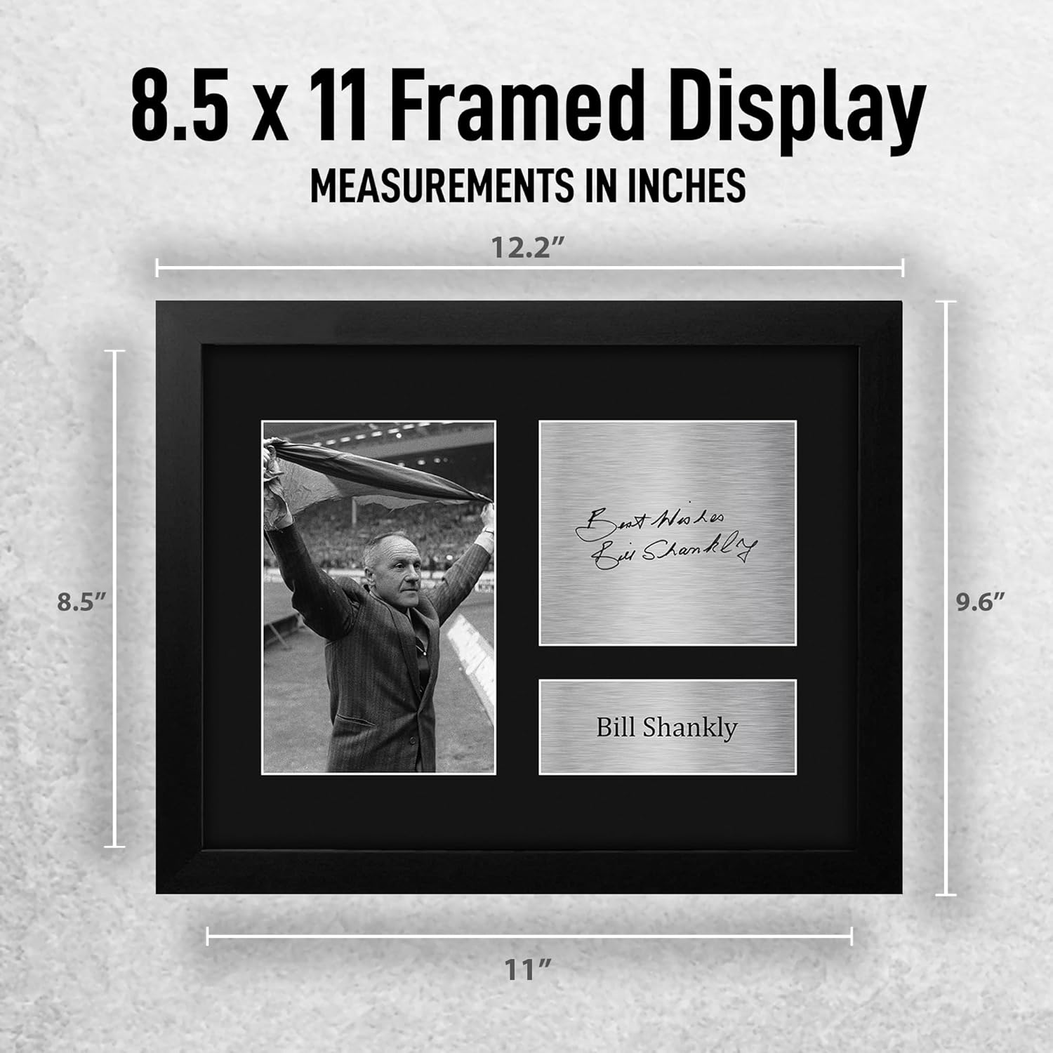 HWC Trading Bill Shankly Liverpool Gifts Printed Signed Autograph Picture for Soccer Fans and Supporters - US Letter Framed (ID-007513)