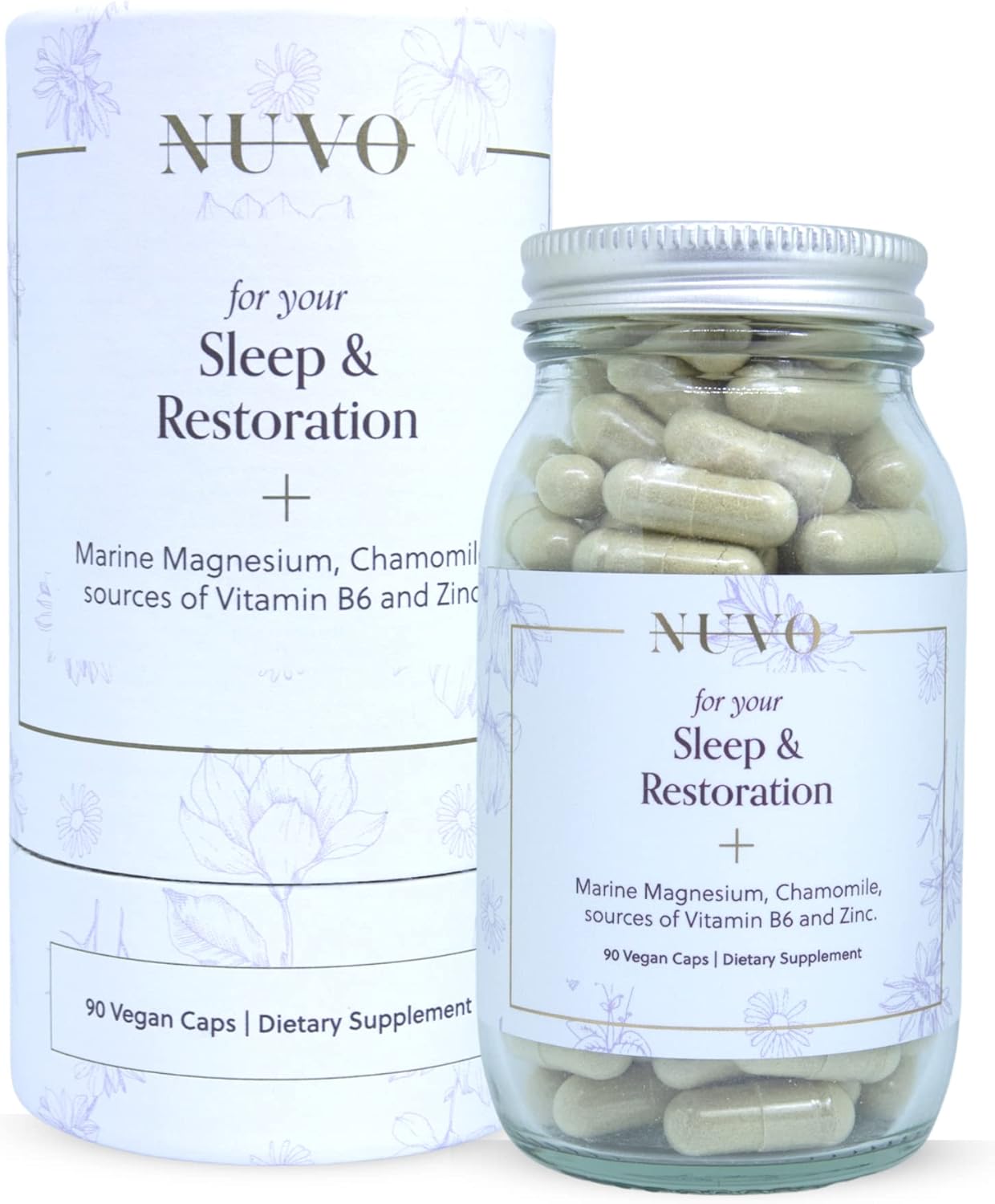 Sleep & Restoration + Bottle Marine Magnesium, Chamomile, Vitamin B6, Zinc Sleep Supplement