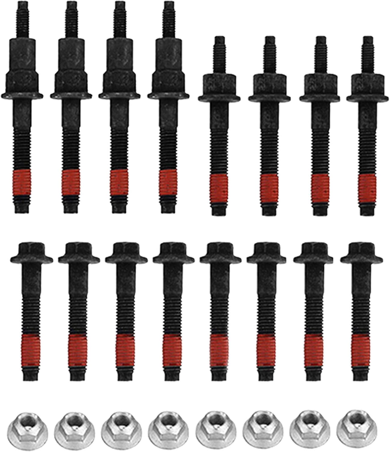 Exhaust Manifold Stud Bolt Nut Kits 6504331 Compatible with Dodge Dakota 00-07 Durango 00-09 Ram 1500 02-08 Chrysler Aspen 07-09 Jeep Grand Cherokee 99-09 Commander Mitsubishi Raider 6505257AA