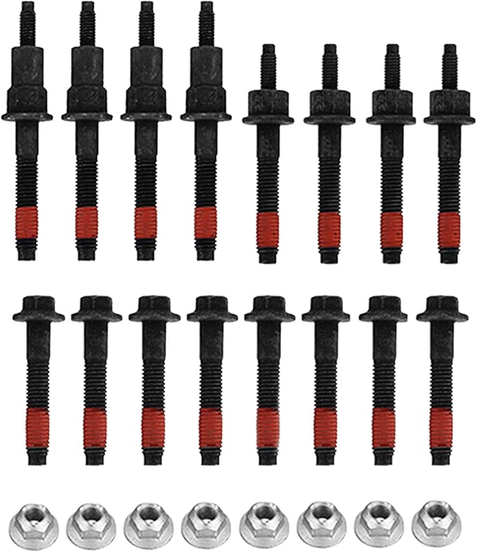 Kit de prisioneiros, porcas e parafusos do coletor de escape PartsFlow para motores 4.7L V8 – 24 peças